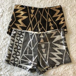 HighWaisted Glitter Shorts